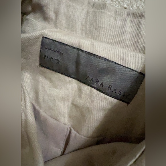 Zara Belted Double Breasted Cotton Trench Coat - Picture 6 of 6